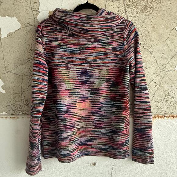 The Limited Striped Sweater Multicolor Space Dye Cowl Neck Womens M Cozy WInter - Picture 3 of 8